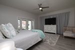 King Master Suite with TV and Crib